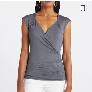 Nwot FORTUNE + IVYLiu Ruched Surplice Knit Top